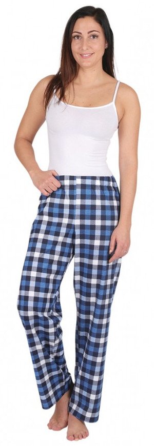 Dámské pyžamové kalhoty ZOE,467 modrá kostka