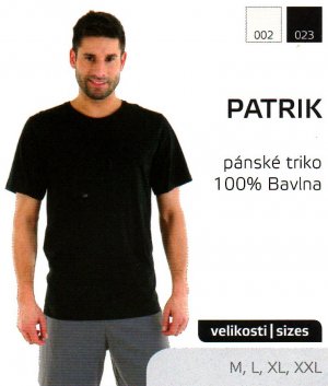 Pánské triko PATRIK bílé,černé, 100%bavlna